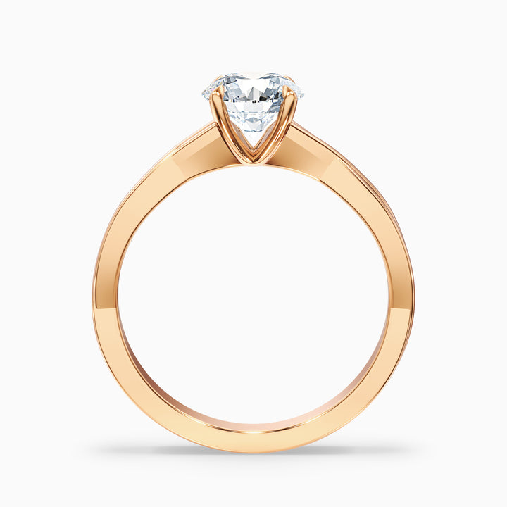 rita 10 carat round solitaire moissanite diamond ring in 18k rose gold -  Side View
