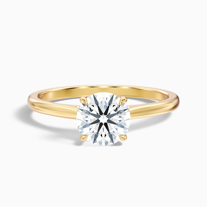 Iris 1.5 Carat Round Solitaire Lab Grown Diamond Ring in 18k Rose Gold - Front View