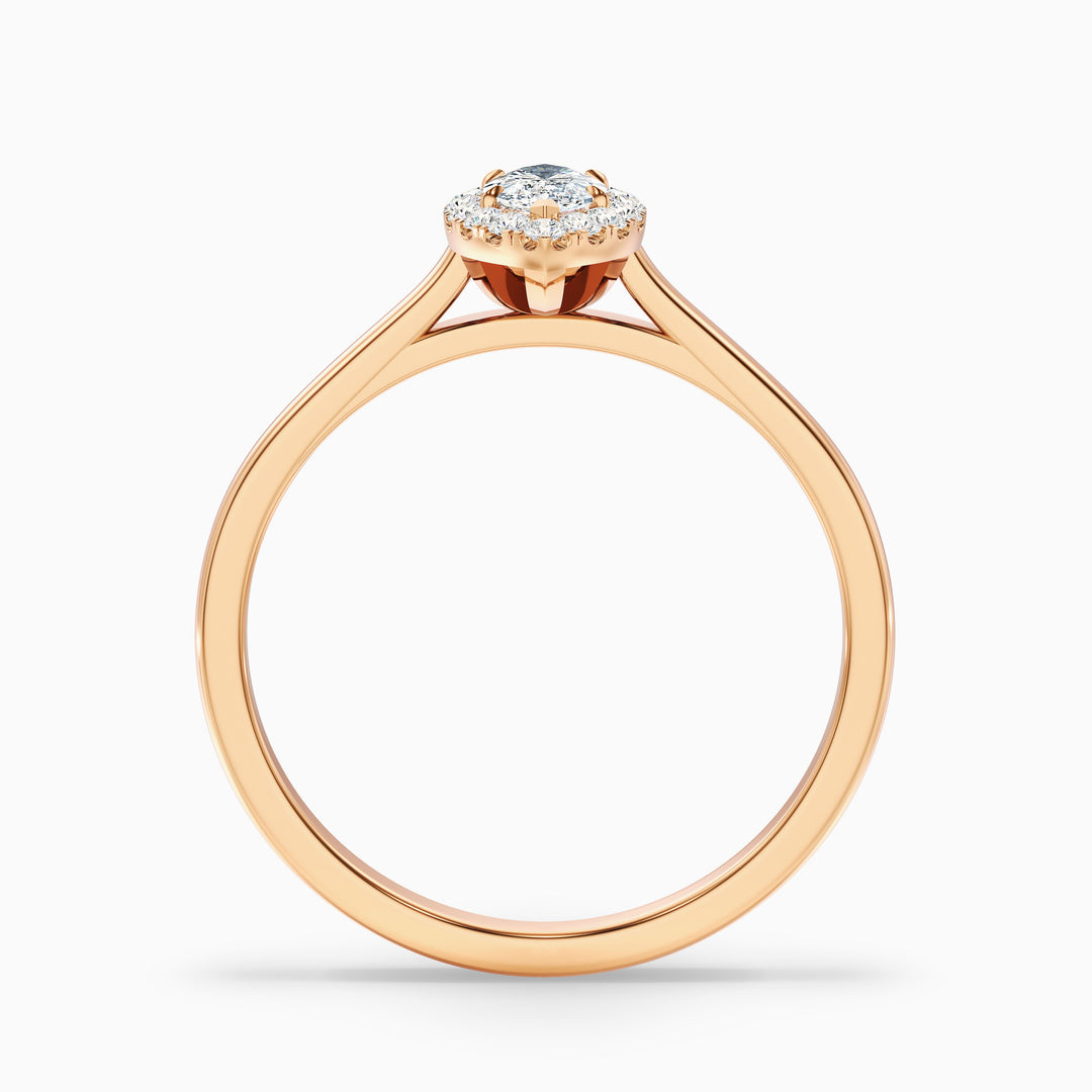 Bria 8 Carat Marquise Halo Moissanite Engagement Ring in 18k Rose Gold