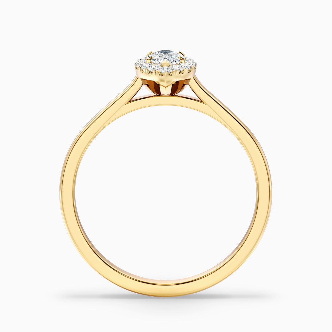 Bria 10 Carat Marquise Halo Moissanite Engagement Ring in 18k Yellow Gold