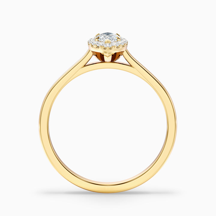 Bria 7 Carat Marquise Halo Moissanite Engagement Ring in 14k Yellow Gold