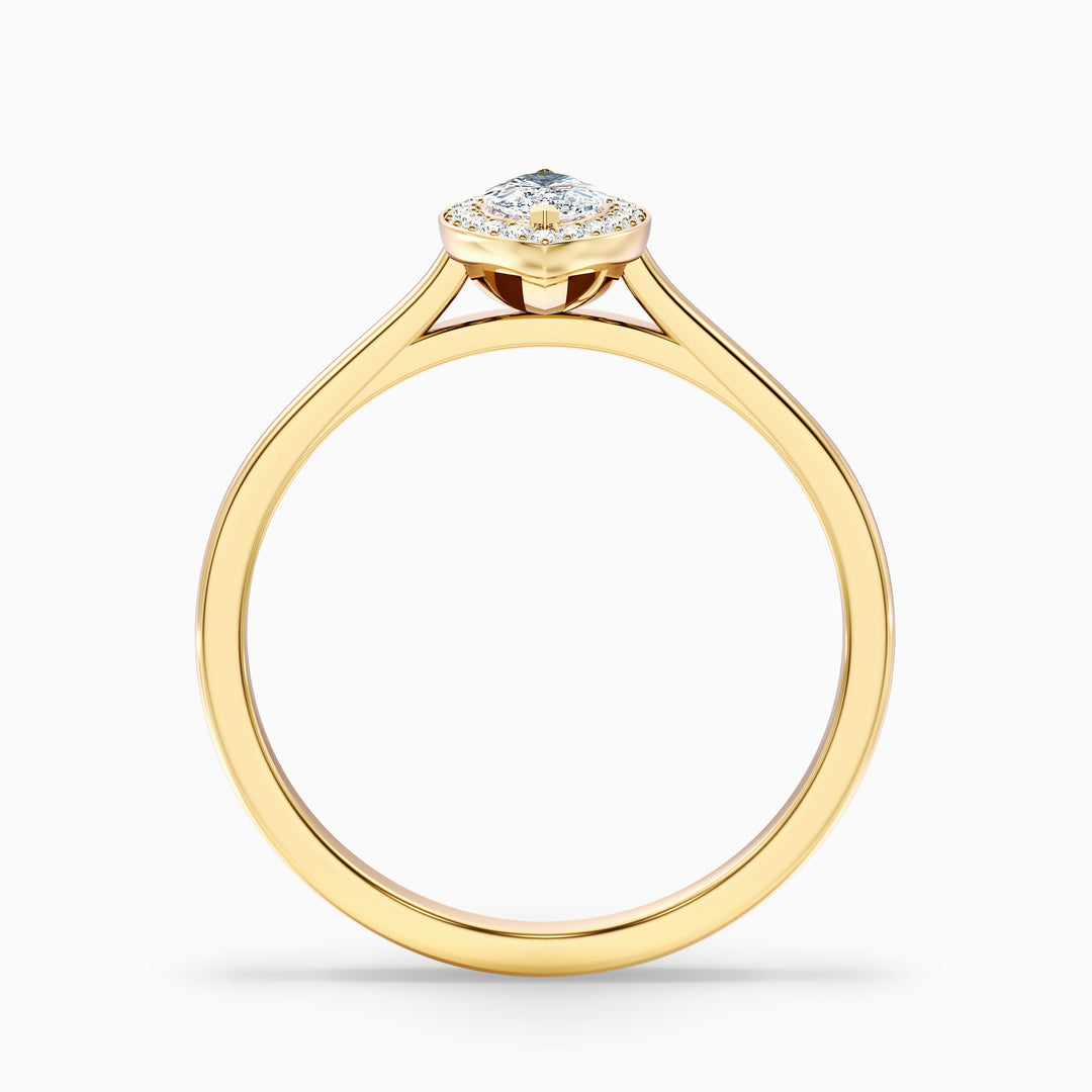 Carla 2.5 Carat Marquise Halo Lab Grown Diamond Ring in 10k Yellow Gold - Side View