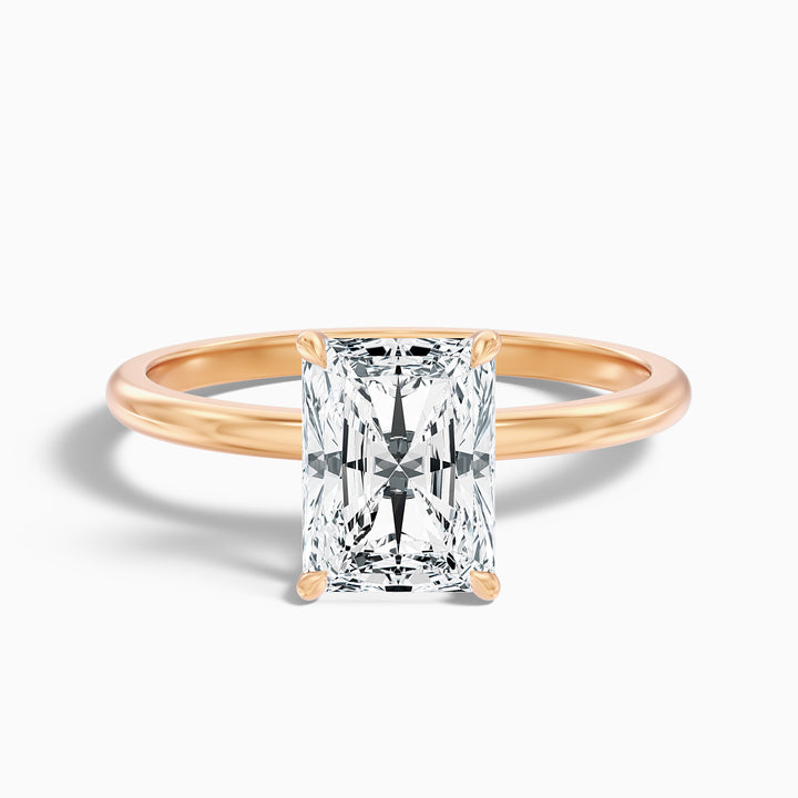 Sasha 1.5 Carat Radiant Cut Solitaire Lab Grown Diamond Ring in 14k Rose Gold