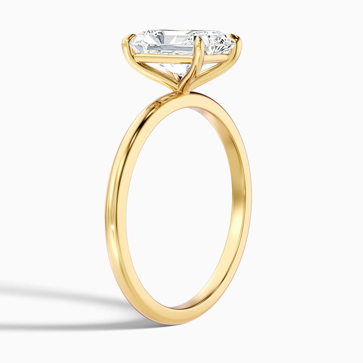 Sasha 3 Carat Radiant Cut Solitaire Lab Grown Diamond Ring in 18k Yellow Gold