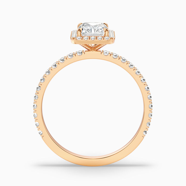 Ashly 2 Carat Radiant Cut Halo Moissanite Engagement Ring in 14k Yellow Gold