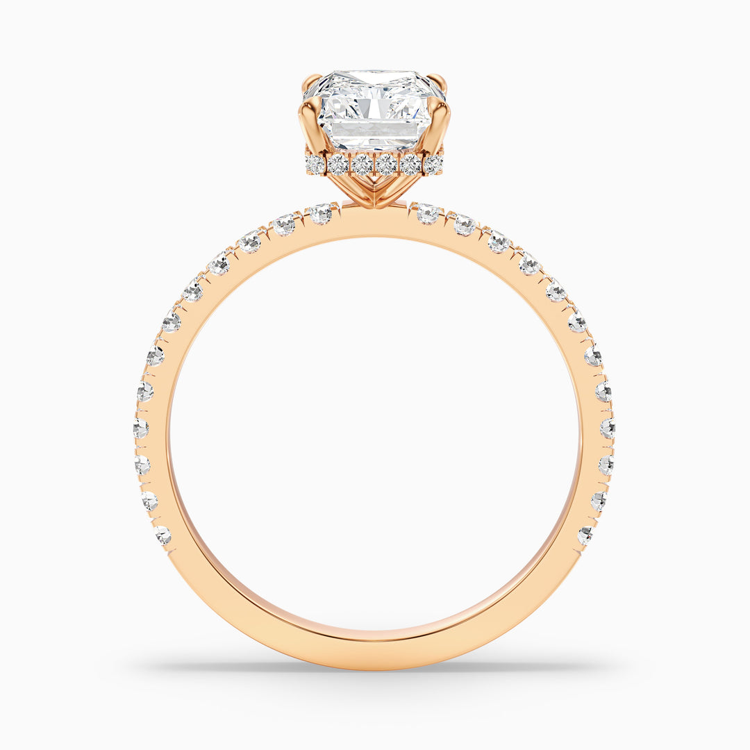 Darcy 1 Carat Radiant Cut Hidden Halo Moissanite Engagement Ring in 14k Yellow Gold