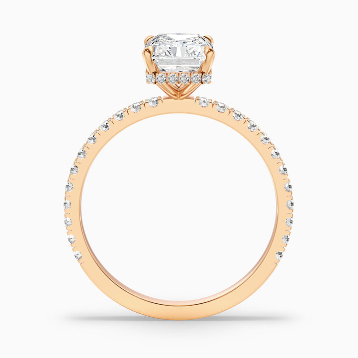 Darcy 1 Carat Radiant Cut Hidden Halo Moissanite Engagement Ring in 14k Yellow Gold