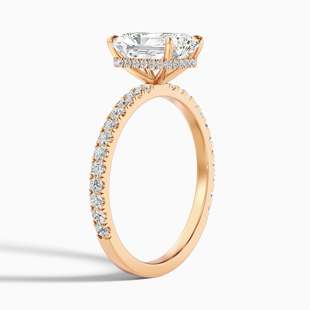 Darcy 1 Carat Radiant Cut Hidden Halo Moissanite Engagement Ring in 14k Yellow Gold
