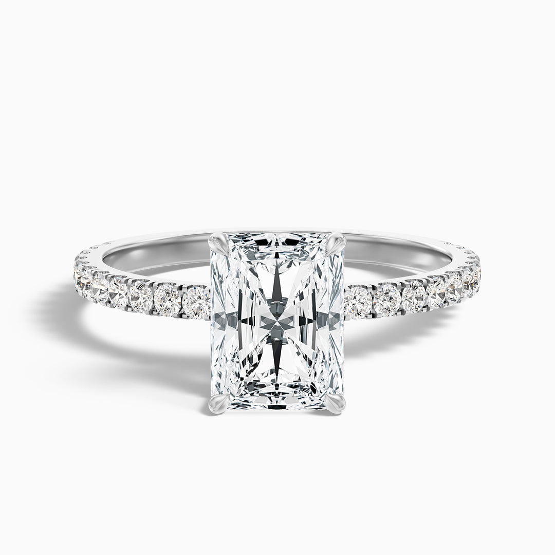 Darcy 1 Carat Radiant Cut Hidden Halo Moissanite Engagement Ring in 14k Yellow Gold
