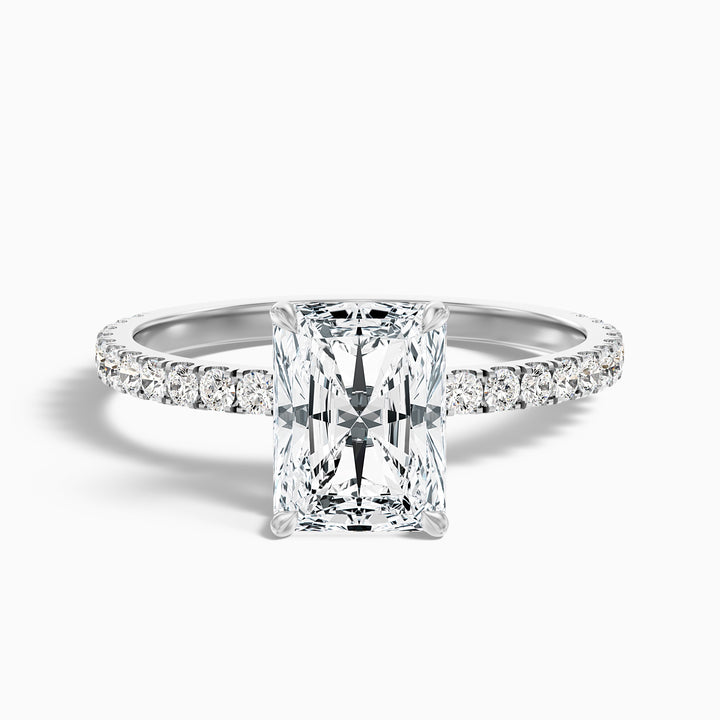 Darcy 1 Carat Radiant Cut Hidden Halo Moissanite Engagement Ring in 14k Yellow Gold