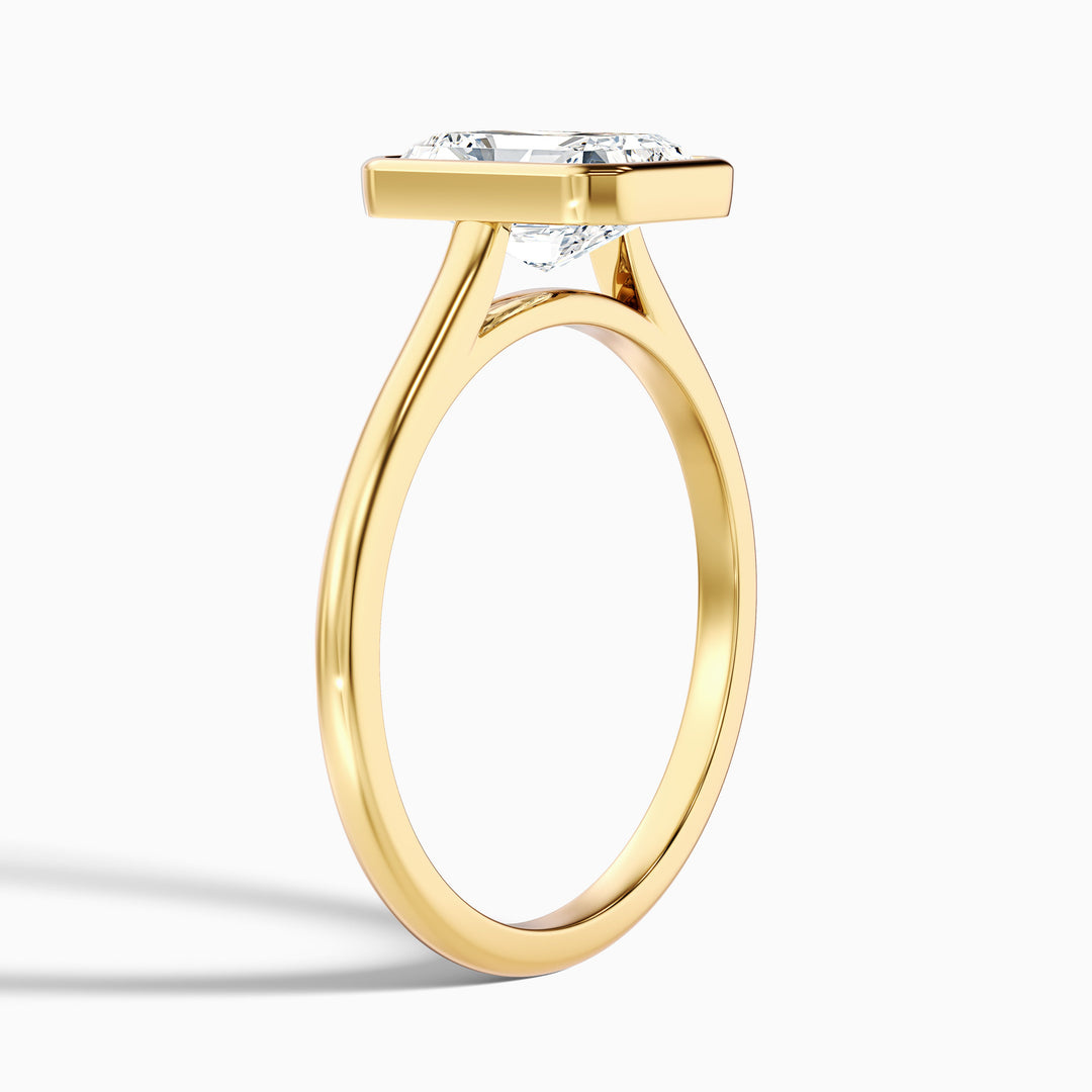 Erika 3.5 Carat Radiant Cut Bezel Set Lab Grown Diamond Ring in 18k Rose Gold