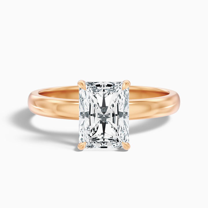 Julie 3 Carat Radiant Cut Hidden Halo Moissanite Engagement Ring in 10k White Gold