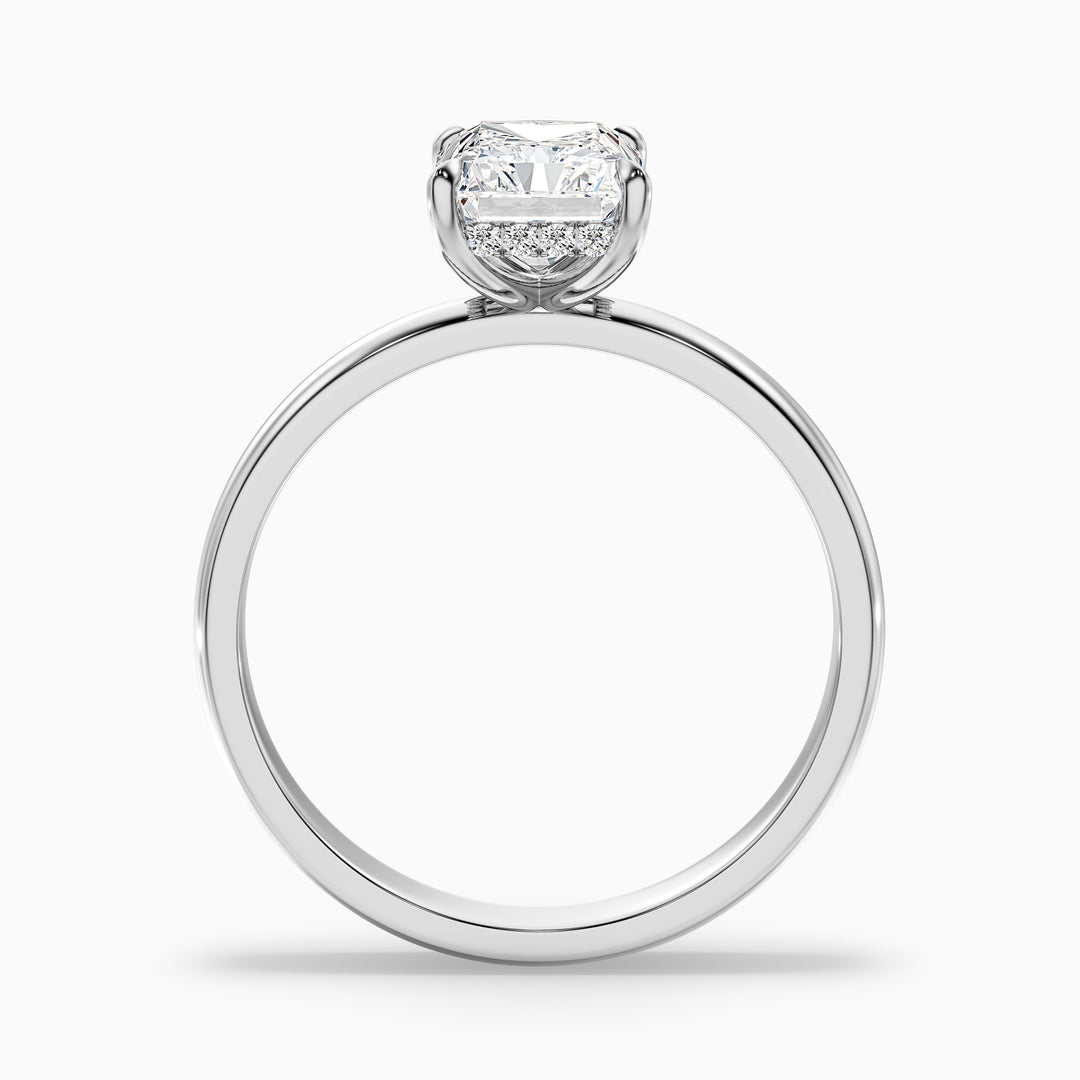 Jolie 4 Carat Radiant Cut Hidden Halo Lab Grown Diamond Ring in 14k Yellow Gold