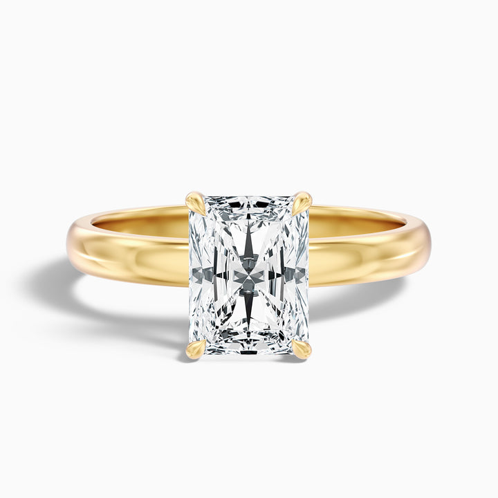 Jolie 4 Carat Radiant Cut Hidden Halo Lab Grown Diamond Ring in 14k Yellow Gold