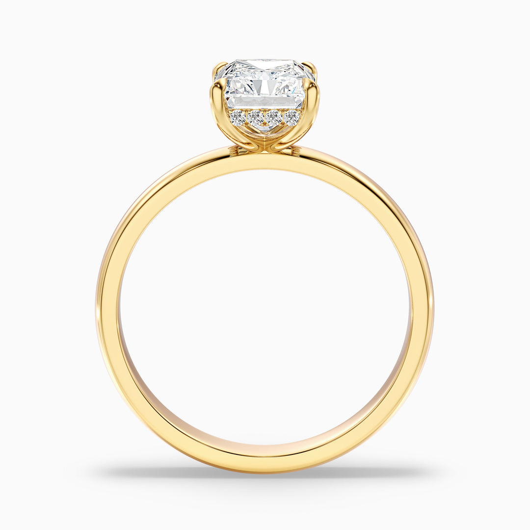 Jolie 4 Carat Radiant Cut Hidden Halo Lab Grown Diamond Ring in 14k Yellow Gold
