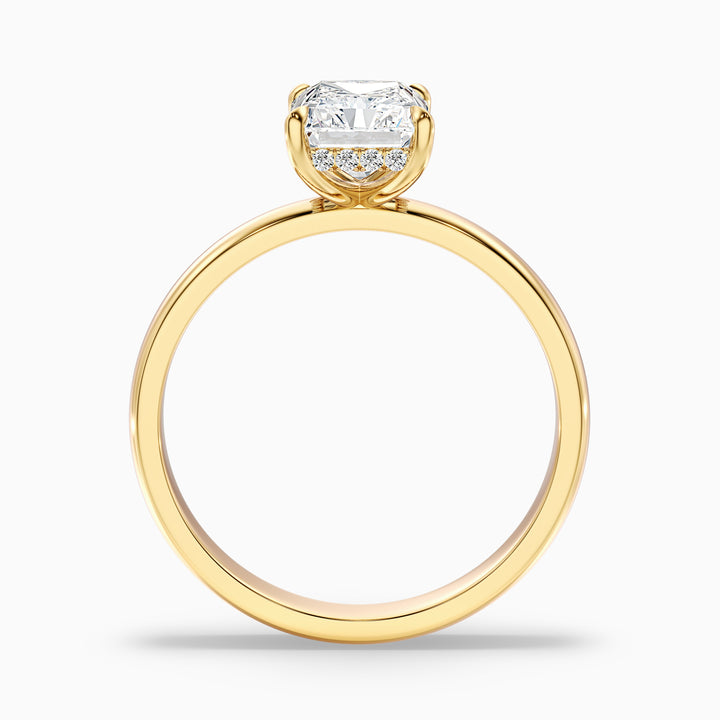 Jolie 4 Carat Radiant Cut Hidden Halo Lab Grown Diamond Ring in 14k Yellow Gold