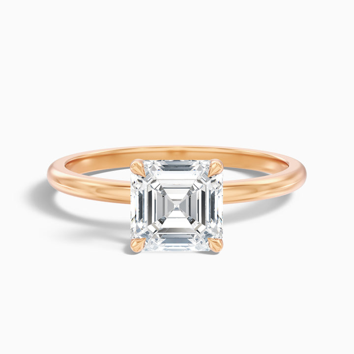 Laura 1.5 Carat Asscher Cut Solitaire Moissanite Engagement Ring in 10k Yellow Gold