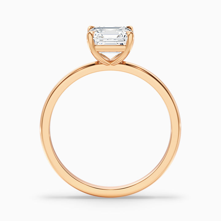 Laura 1.5 Carat Asscher Cut Solitaire Moissanite Engagement Ring in 10k Yellow Gold