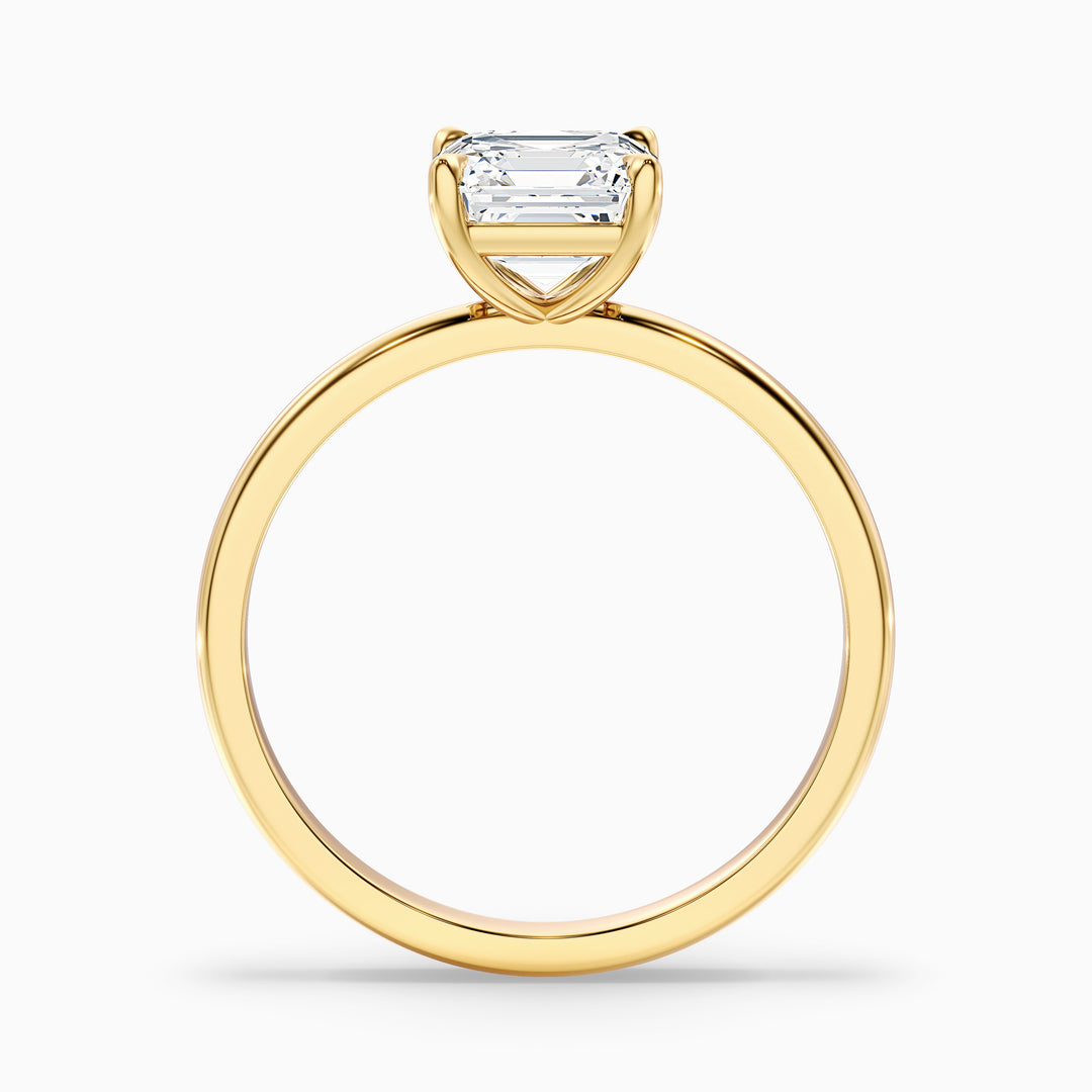 Laura 1.5 Carat Asscher Cut Solitaire Moissanite Engagement Ring in 10k Yellow Gold