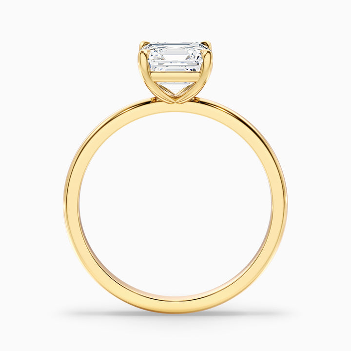 Laura 1.5 Carat Asscher Cut Solitaire Moissanite Engagement Ring in 10k Yellow Gold