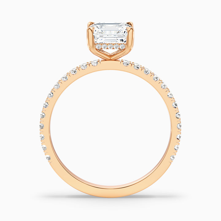 Mylie 2 Carat Asscher Cut Side Stone Pave Lab Grown Diamond Engagement Ring in 14k White Gold