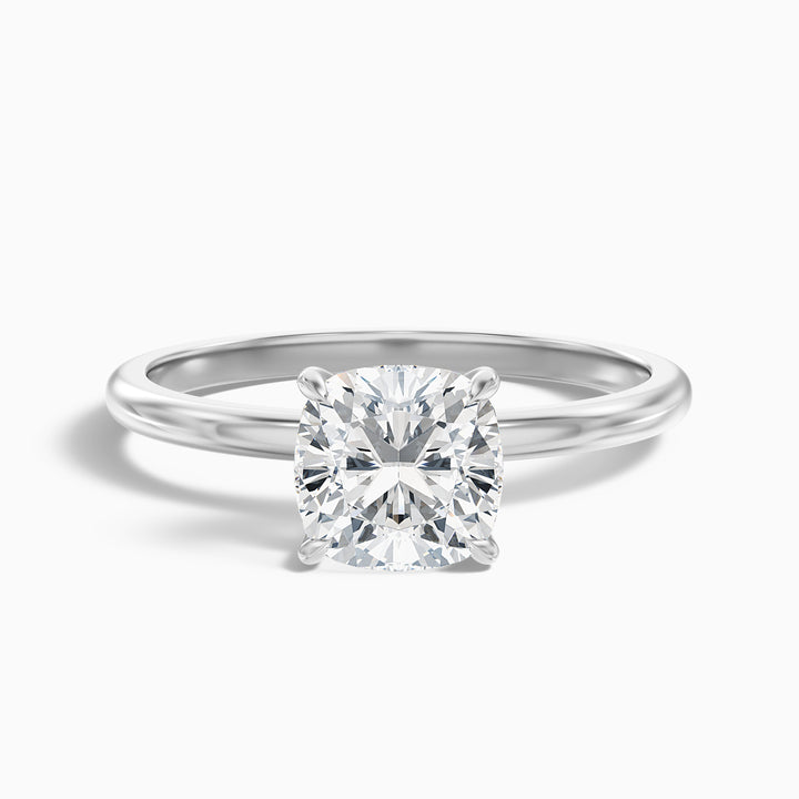 Kyla 5.5 Carat Cushion Cut Hidden Halo Moissanite Diamond Ring in 10k White Gold