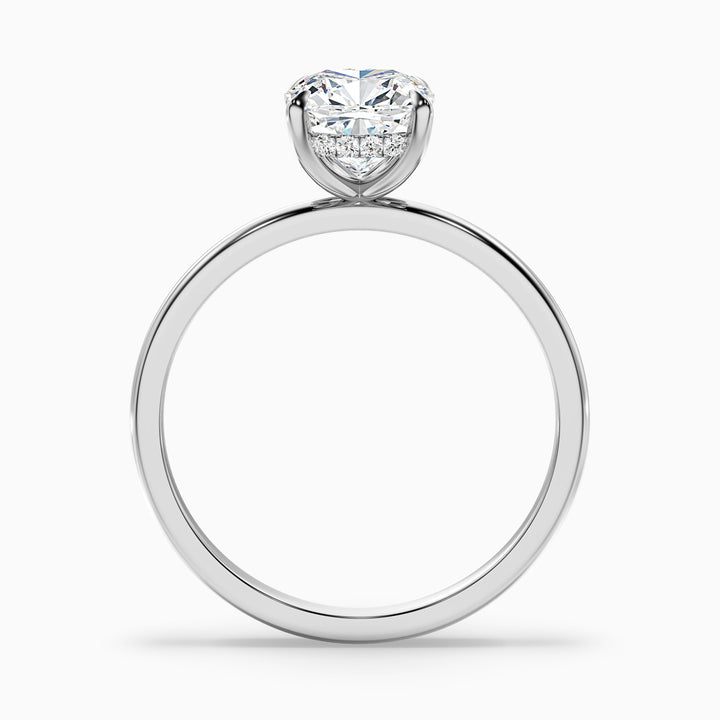 Kyla 5 Carat Cushion Cut Hidden Halo Moissanite Diamond Ring in 14k Yellow Gold