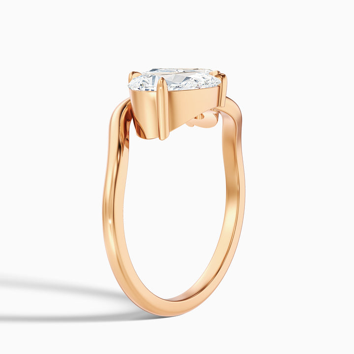 Paula Toi Et Moi Ring in 18k White Gold With Both Pear Two Stone Moissanite Diamond (1.5 Ct. Tw.)