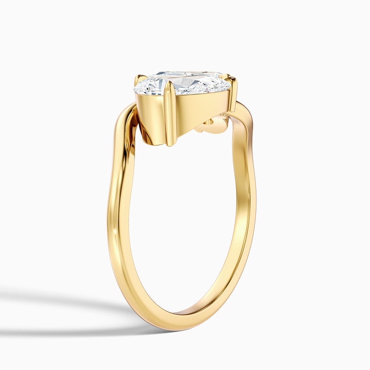 Paula Toi Et Moi Ring in 18k Rose Gold With Both Pear Two Stone Moissanite Diamond (1 Ct. Tw.)