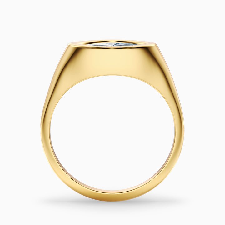 Alina 5 Carat Marquise East West Bezel Moissanite Diamond Ring In 14k Yellow Gold