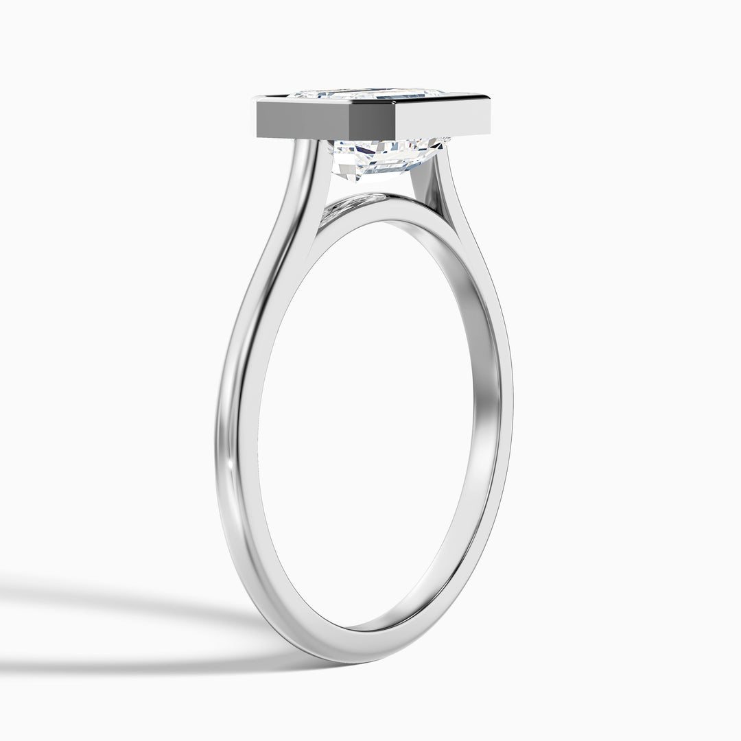 Briana 3.5 Carat Emerald East West Bezel Lab Grown Diamond Ring In Platinum