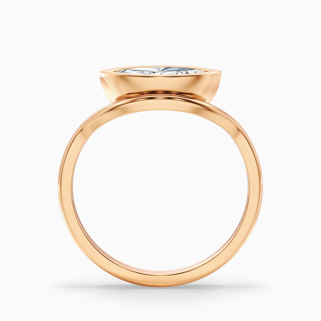 Kelsey 2.5 Carat Marquise East West Bezel Lab Grown Diamond Ring In 14k Rose Gold