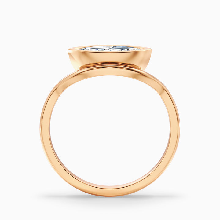 Kelsey 4.5 Carat Marquise East West Bezel Lab Grown Diamond Ring In 18k Rose Gold
