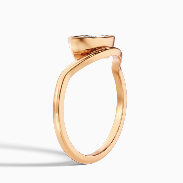 Kelsey 4 Carat Marquise East West Bezel Lab Grown Diamond Ring In 10k Rose Gold