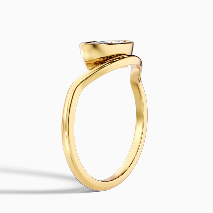 Kelsey 1.5 Carat Marquise East West Bezel Lab Grown Diamond Ring In 10k Yellow Gold