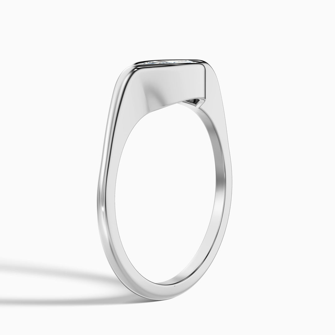 Alina 2.5 Carat Marquise East West Half Bezel Lab Grown Diamond Ring In 10k White Gold