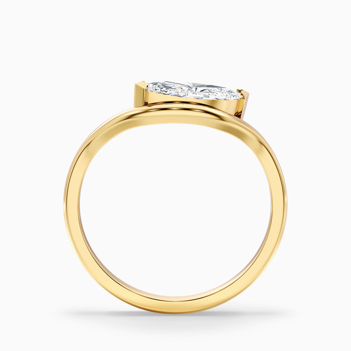 Elise 1.5 Carat Marquise Cut East West Lab Grown Diamond Ring in 10k White Gold