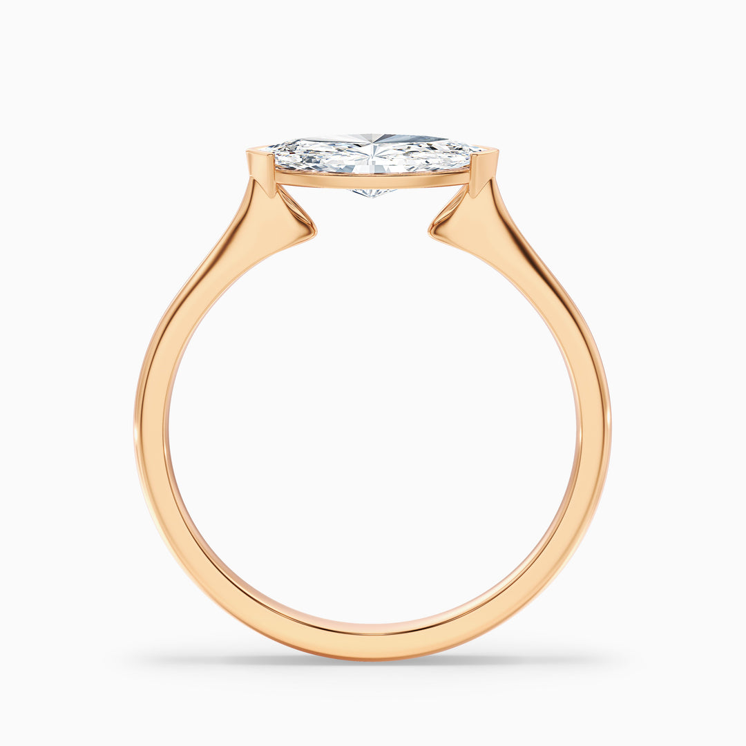 Alva 1 Carat Marquise East West Lab Grown Diamond Engagement Ring in 10k Rose Gold