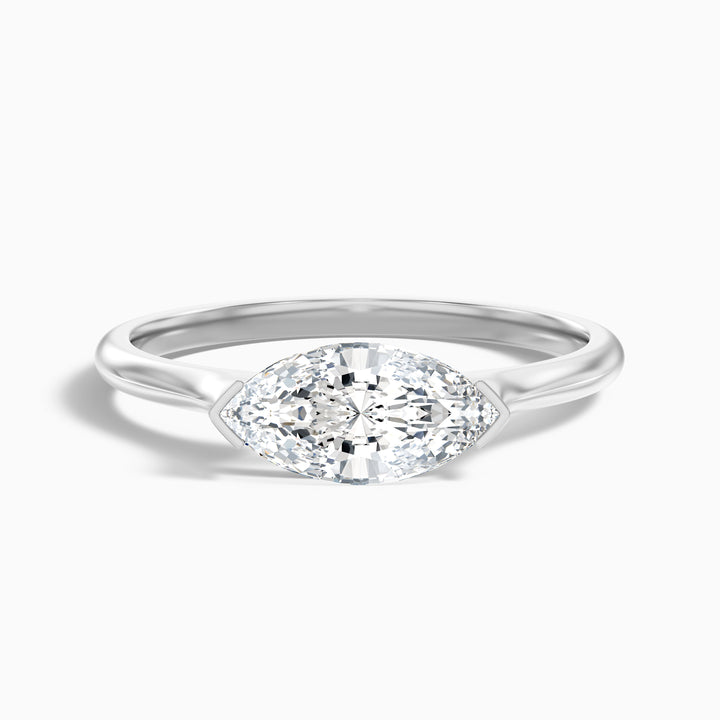 Alva 1 Carat Marquise East West Lab Grown Diamond Engagement Ring in 18k White Gold