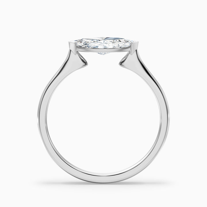 Alva 3.5 Carat Marquise East West Lab Grown Diamond Engagement Ring in 14k White Gold
