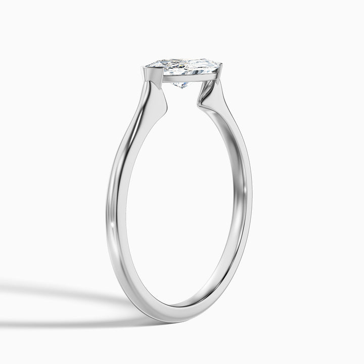 Alva 3 Carat Marquise East West Lab Grown Diamond Engagement Ring in Platinum