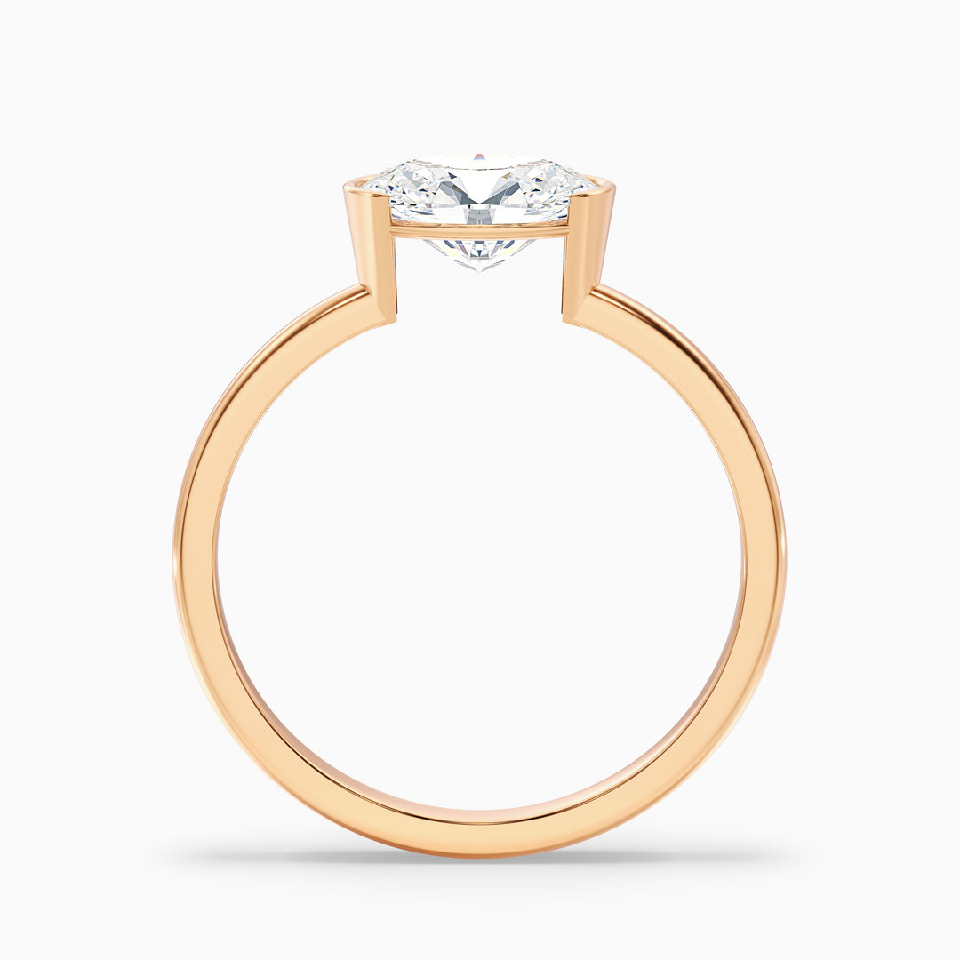 Blyth 4 Carat Oval Cut East West Lab Grown Diamond Ring in 18k Rose Gold