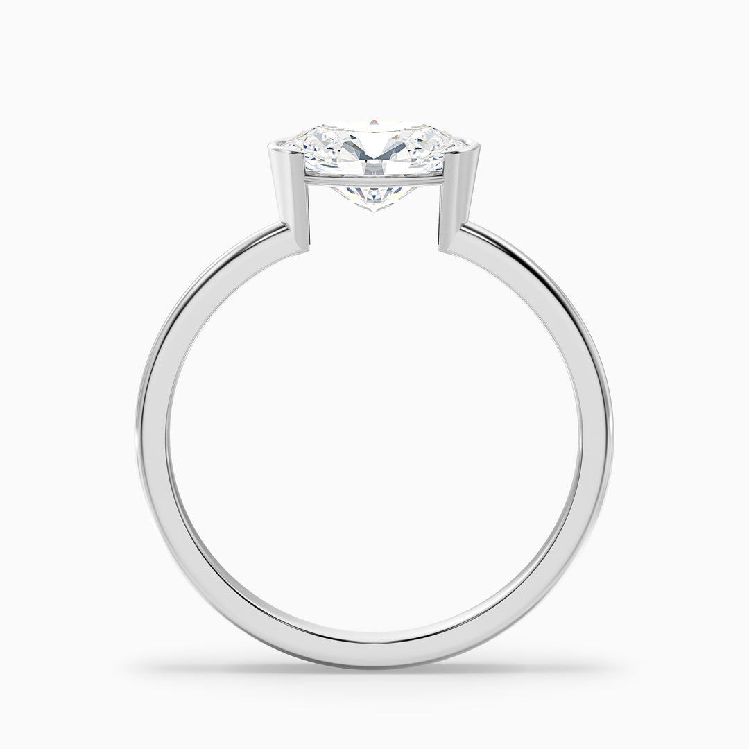 Blyth 4 Carat Oval Cut East West Lab Grown Diamond Ring in 18k White Gold