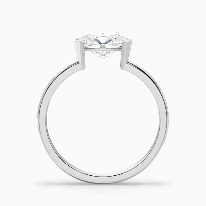 Blyth 1 Carat Oval Cut East West Lab Grown Diamond Ring in 18k White Gold