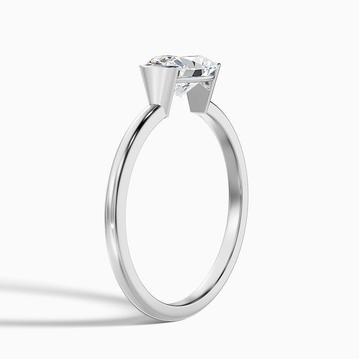 Blyth 2 Carat Oval Cut East West Lab Grown Diamond Ring in 18k White Gold