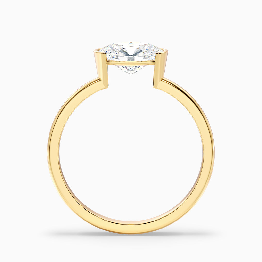 Blyth 3 Carat Oval Cut East West Lab Grown Diamond Ring in 14k White Gold