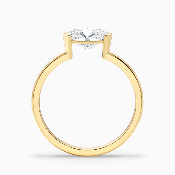 Blyth 3 Carat Oval Cut East West Lab Grown Diamond Ring in 14k White Gold