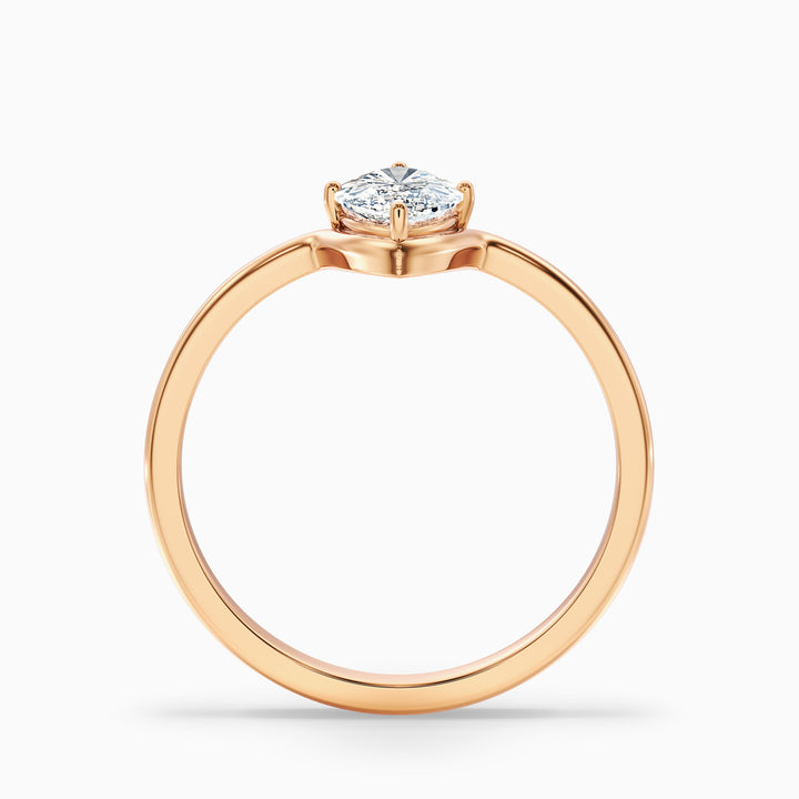 Celia 3 Carat Marquise Cut Solitaire Designer Lab Grown Diamond Ring in 10k Rose Gold