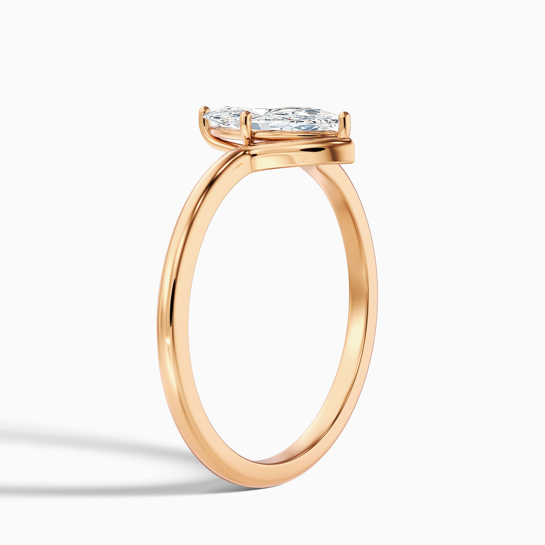 Celia 3.5 Carat Marquise Cut Solitaire Designer Lab Grown Diamond Ring in 10k Rose Gold