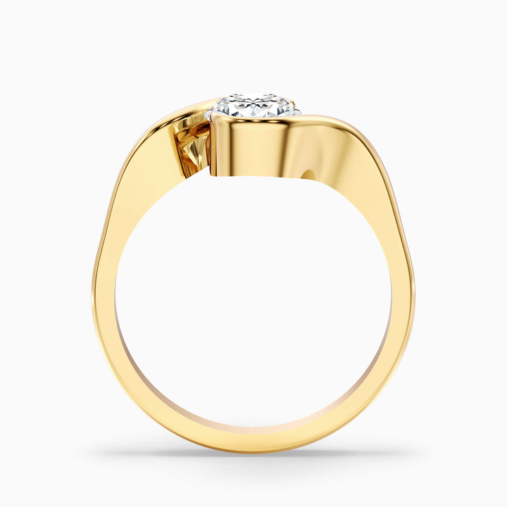 Gleny 4 Carat Oval Cut Bypass Lab Grown Diamond Engagement Ring in 18k White Gold